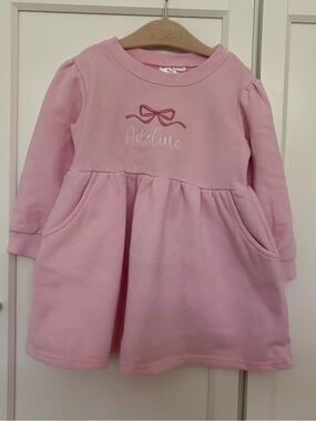 Pink Sweatshirt Dress with Adeline